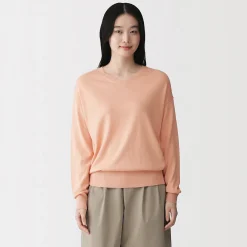 Pull à col en V en mélange de fibres de soja pour femme