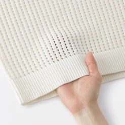 Pull à col ras du cou en tricot de coton mélangé pour femme