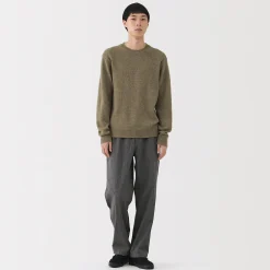 Pull à col rond en laine tricot moyen pour homme
