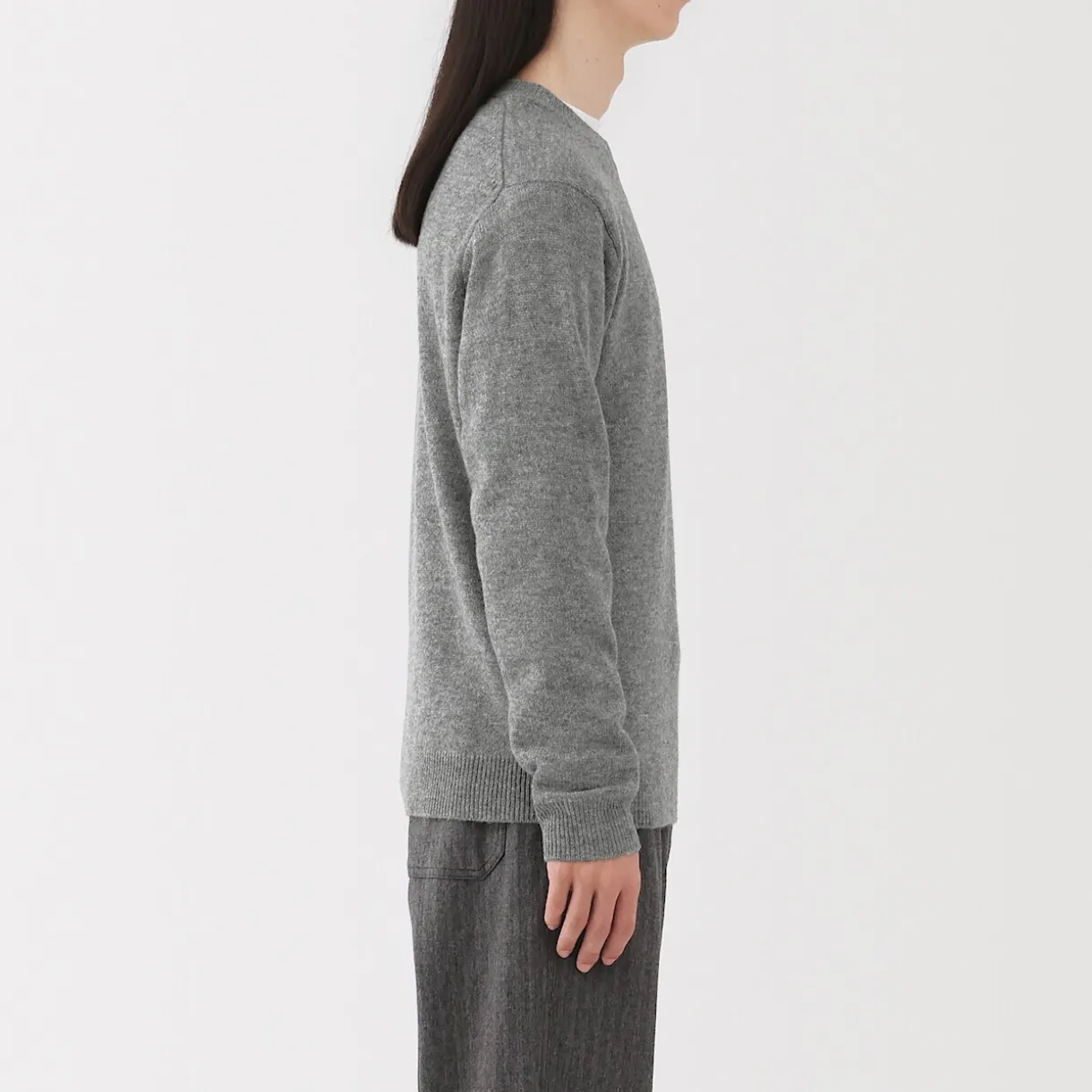 Pull à col rond en laine tricot moyen pour homme