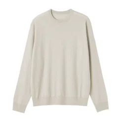 Pull à col rond en laine tricot fin pour homme