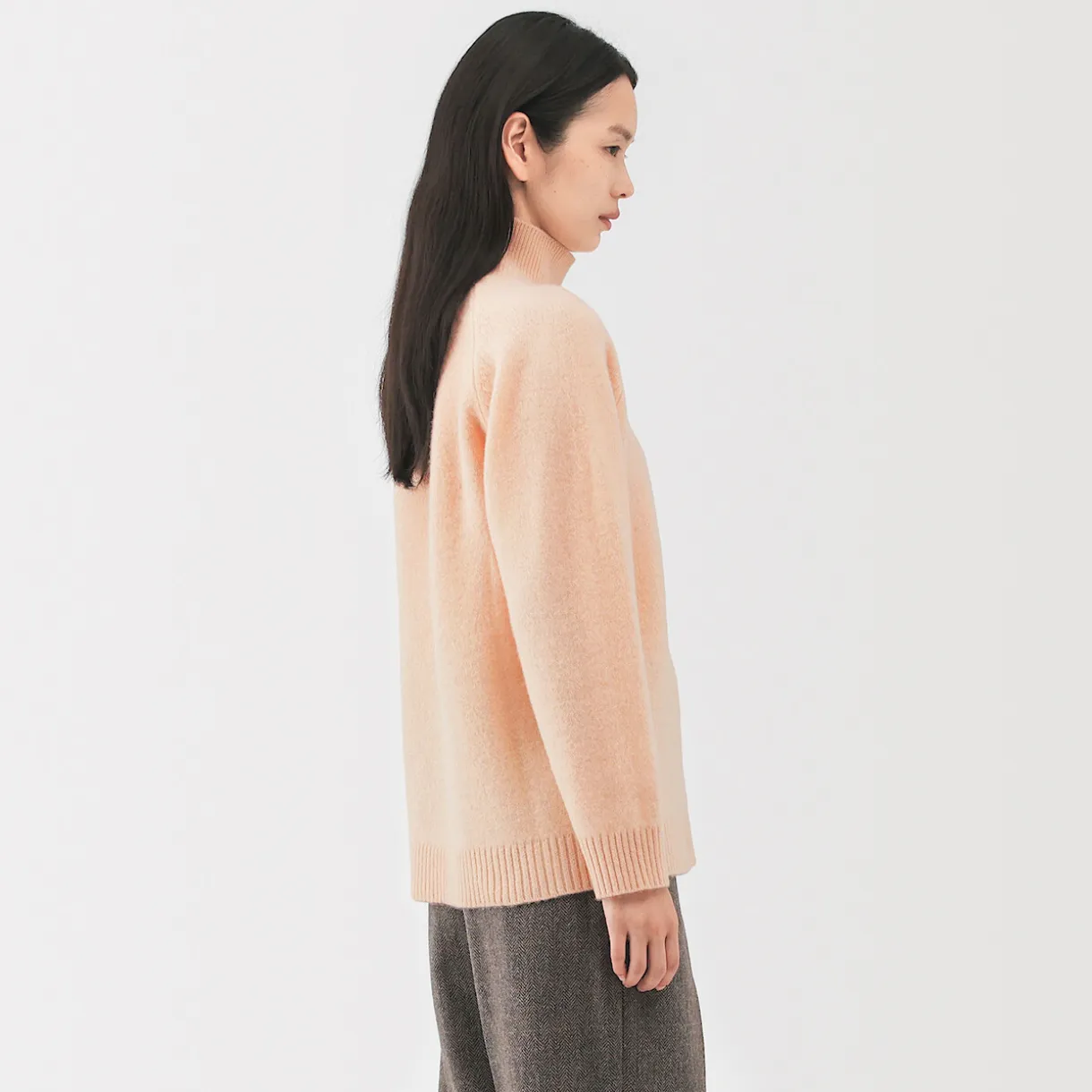 Pull à col roulé en yak et laine pour femme