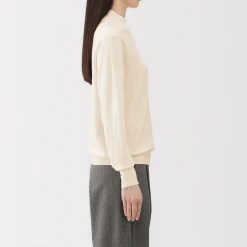 Pull col montant en laine à fine maille femme