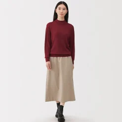 Pull col montant en laine à fine maille femme