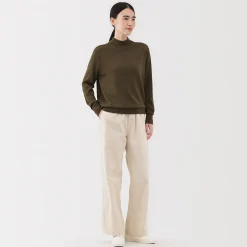Pull col montant en laine à fine maille femme