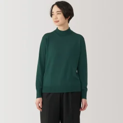 Pull col montant en laine à fine maille femme