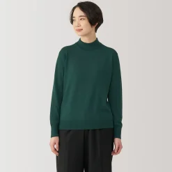 Pull col montant en laine à fine maille femme