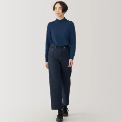 Pull col montant en laine à fine maille femme