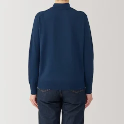 Pull col montant en laine à fine maille femme