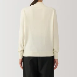 Pull col montant en laine à fine maille femme