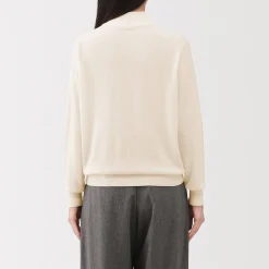 Pull col montant en laine à fine maille femme