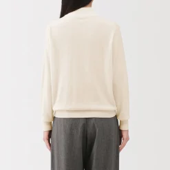 Pull col montant en laine à fine maille femme