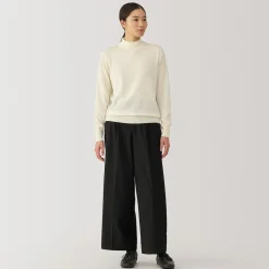 Pull col montant en laine à fine maille femme