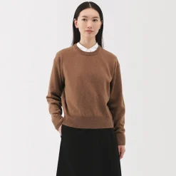 Pull col rond en tricot de laine moyen femme