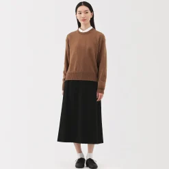 Pull col rond en tricot de laine moyen femme