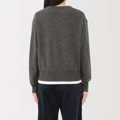 Pull col rond en tricot de laine moyen femme