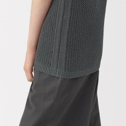 Pull sans manche en tricot de washi et coton pour femme