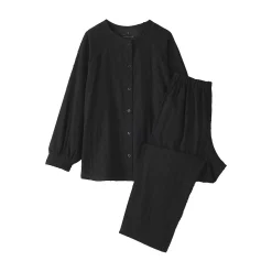Pyjama en double gaze à pois dobby pour femme