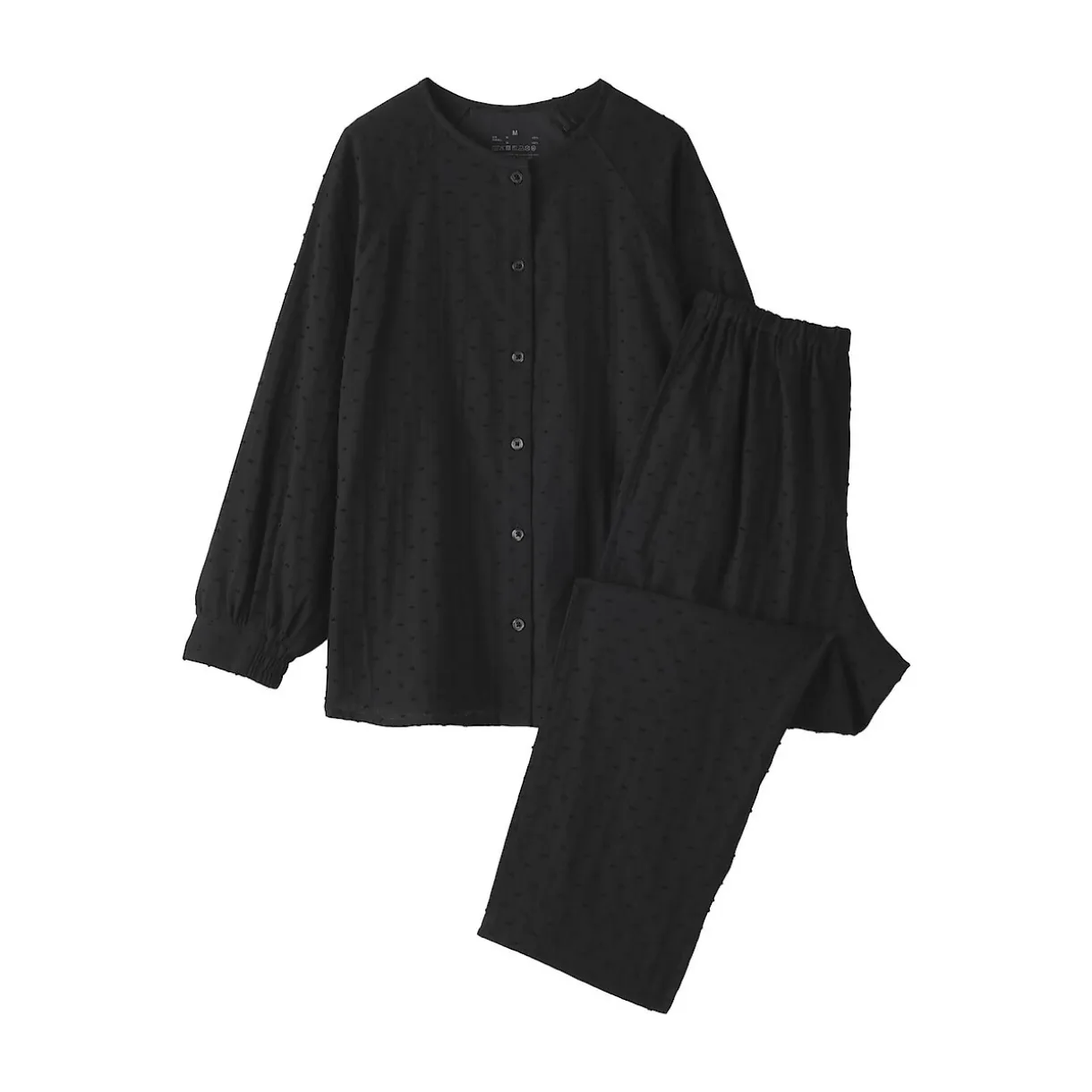 Pyjama en double gaze à pois dobby pour femme