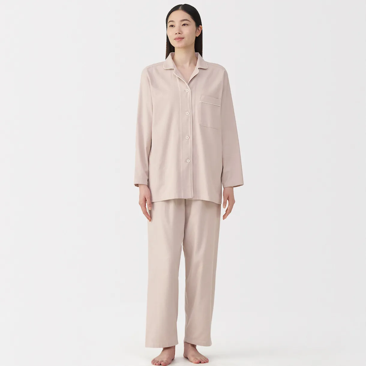 Pyjama en flanelle sans couture latérale pour femme