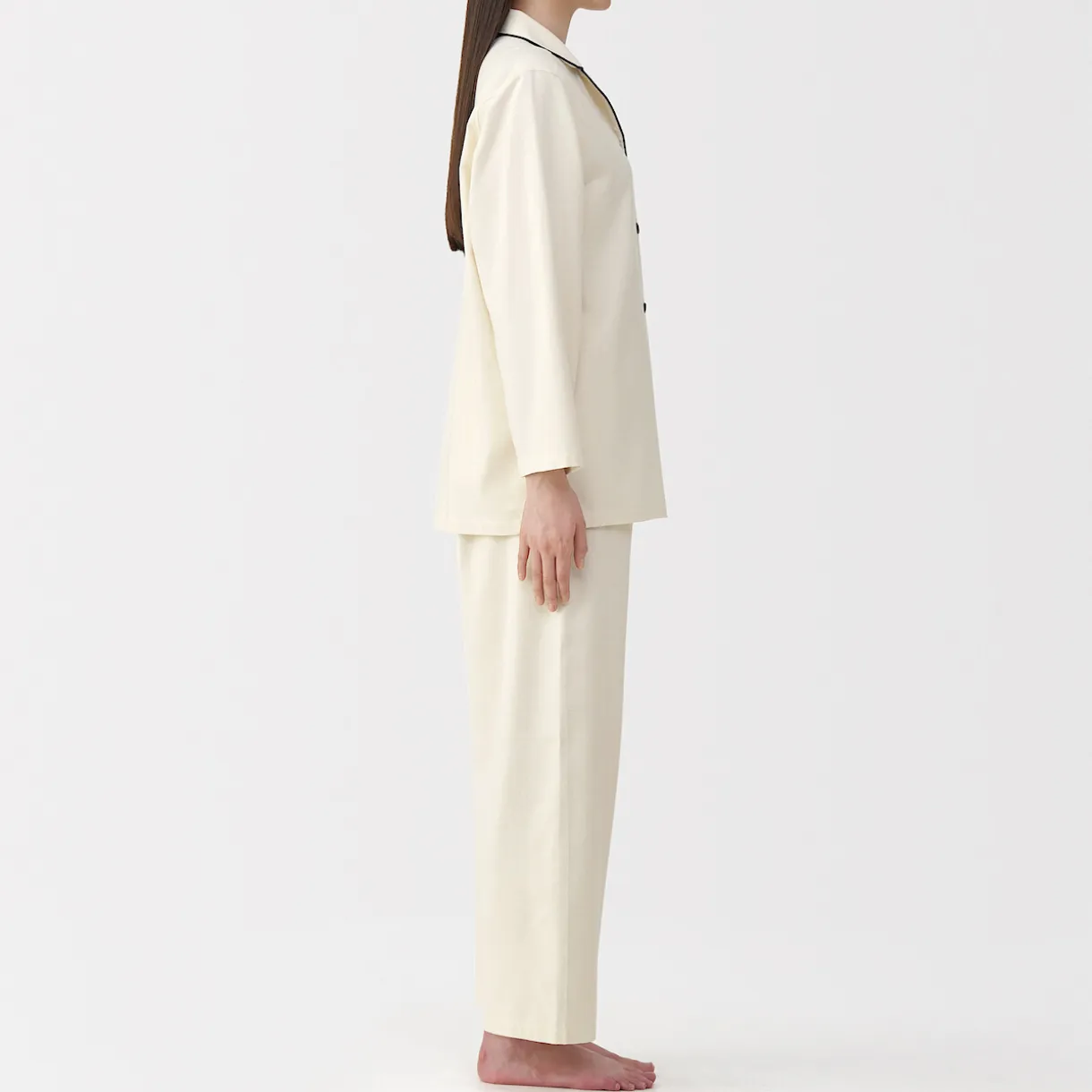 Pyjama en flanelle sans couture latérale pour femme