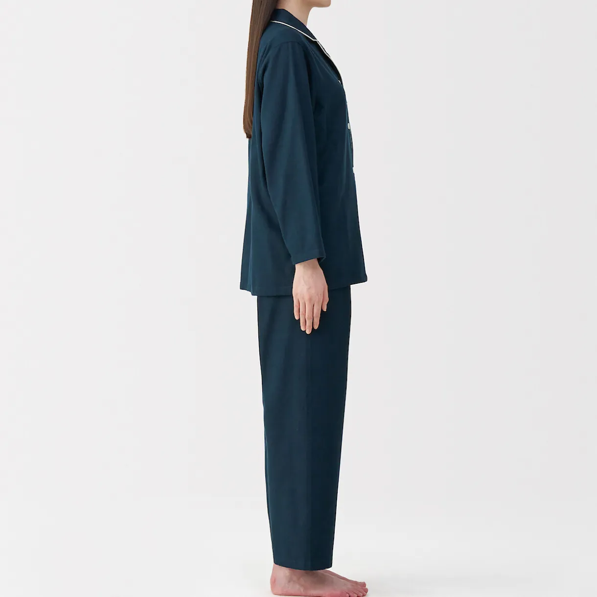 Pyjama en flanelle sans couture latérale pour femme
