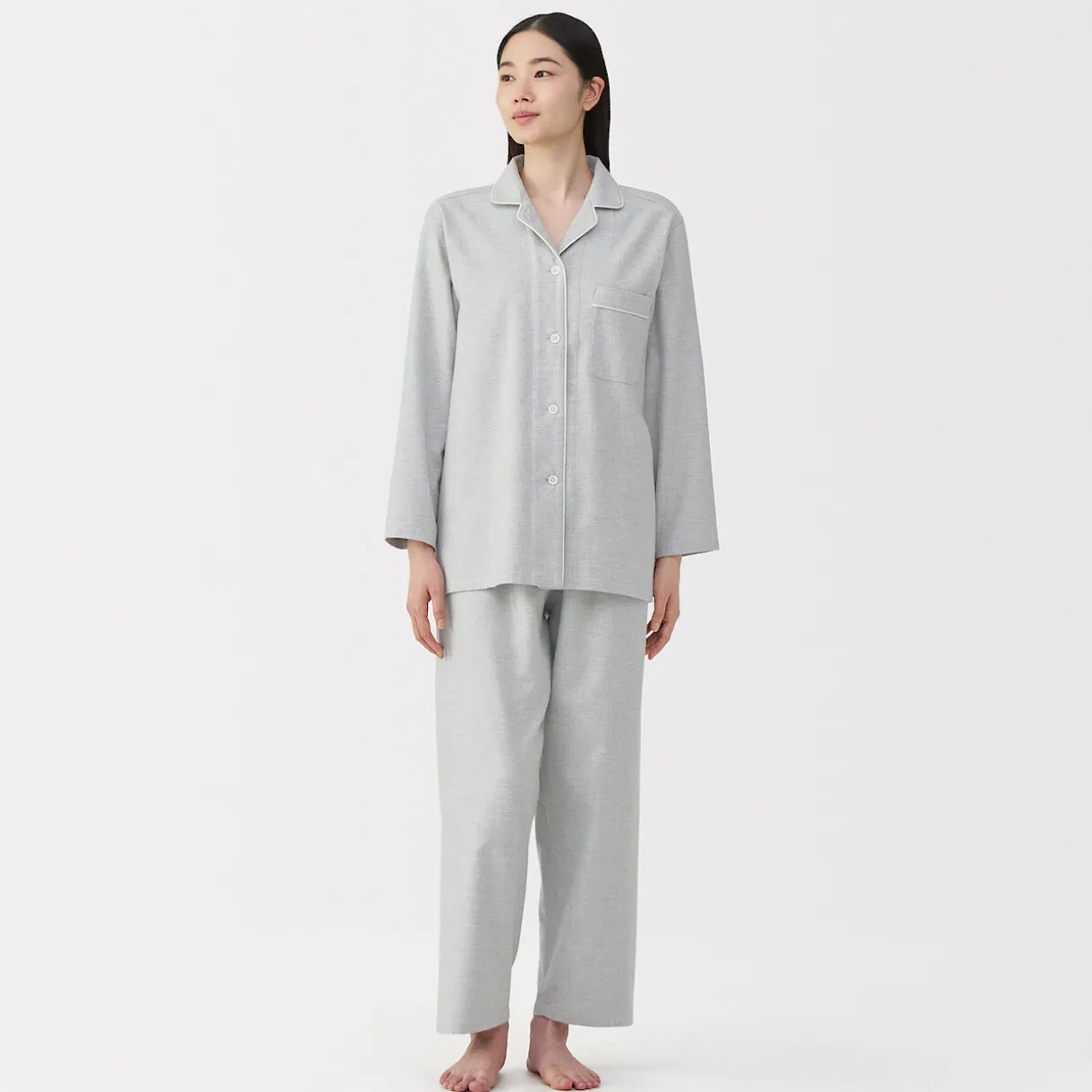 Pyjama en flanelle sans couture latérale pour femme