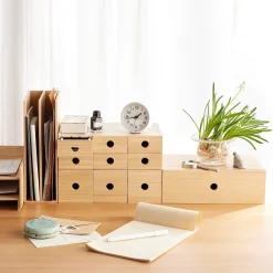 Rangement en bois 6 tiroirs