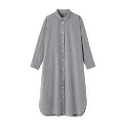 Robe chemise en coton large délavé pour femme