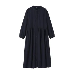 Robe chemise midi en voile de coton pour femme