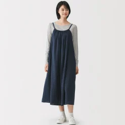 Robe top en double gaze à pois dobby pour femme
