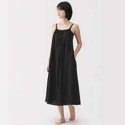 Robe top en double gaze à pois dobby pour femme