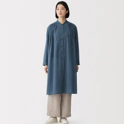 Robe-chemise transparent en coton biologique à haute torsion