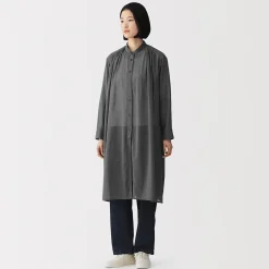 Robe-chemise transparent en coton biologique à haute torsion