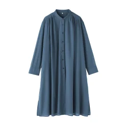 Robe-chemise transparent en coton biologique à haute torsion