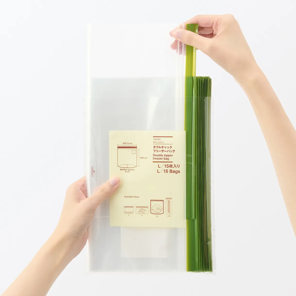 Sacs alimentaires et congélation à double fermeture - Grands formats, lot de 15