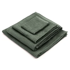 Serviette gaufrée pour le visage en velours de coton bio