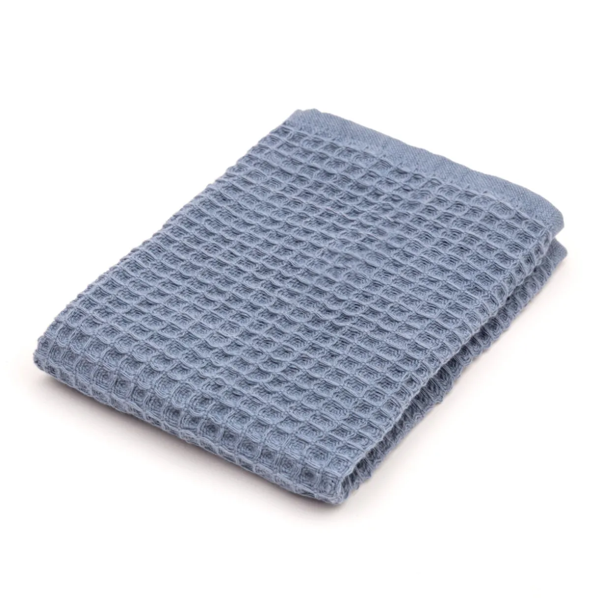 Serviette gaufrée pour le visage en velours de coton bio