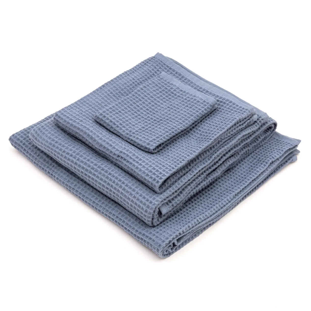 Serviette gaufrée pour le visage en velours de coton bio