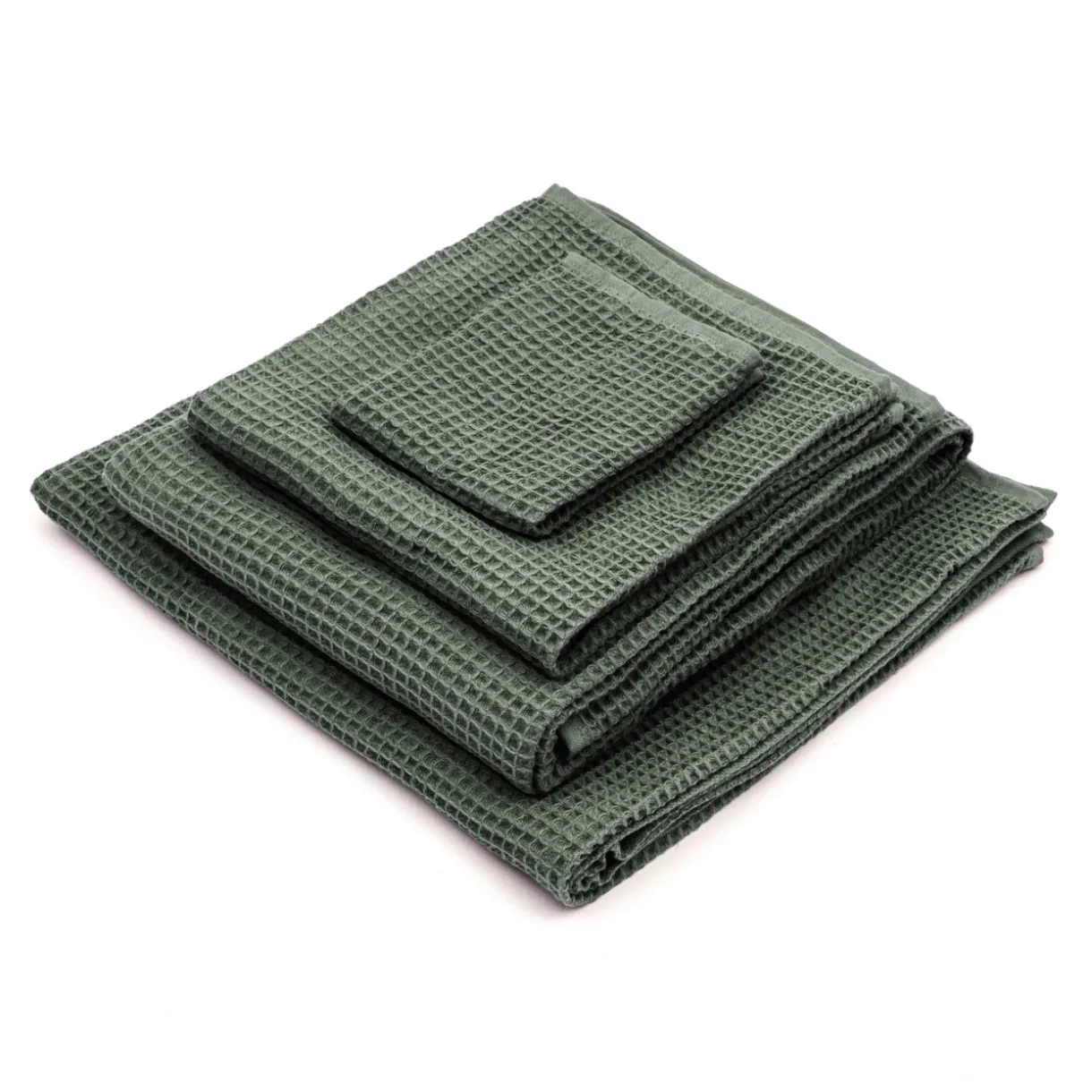 Serviette gaufrée pour les mains en velours de coton bio