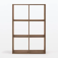 Set de 2 étagères étroites en noyer  ‐ 2x3 niveaux (Dont Eco‐part. 2,80 €)