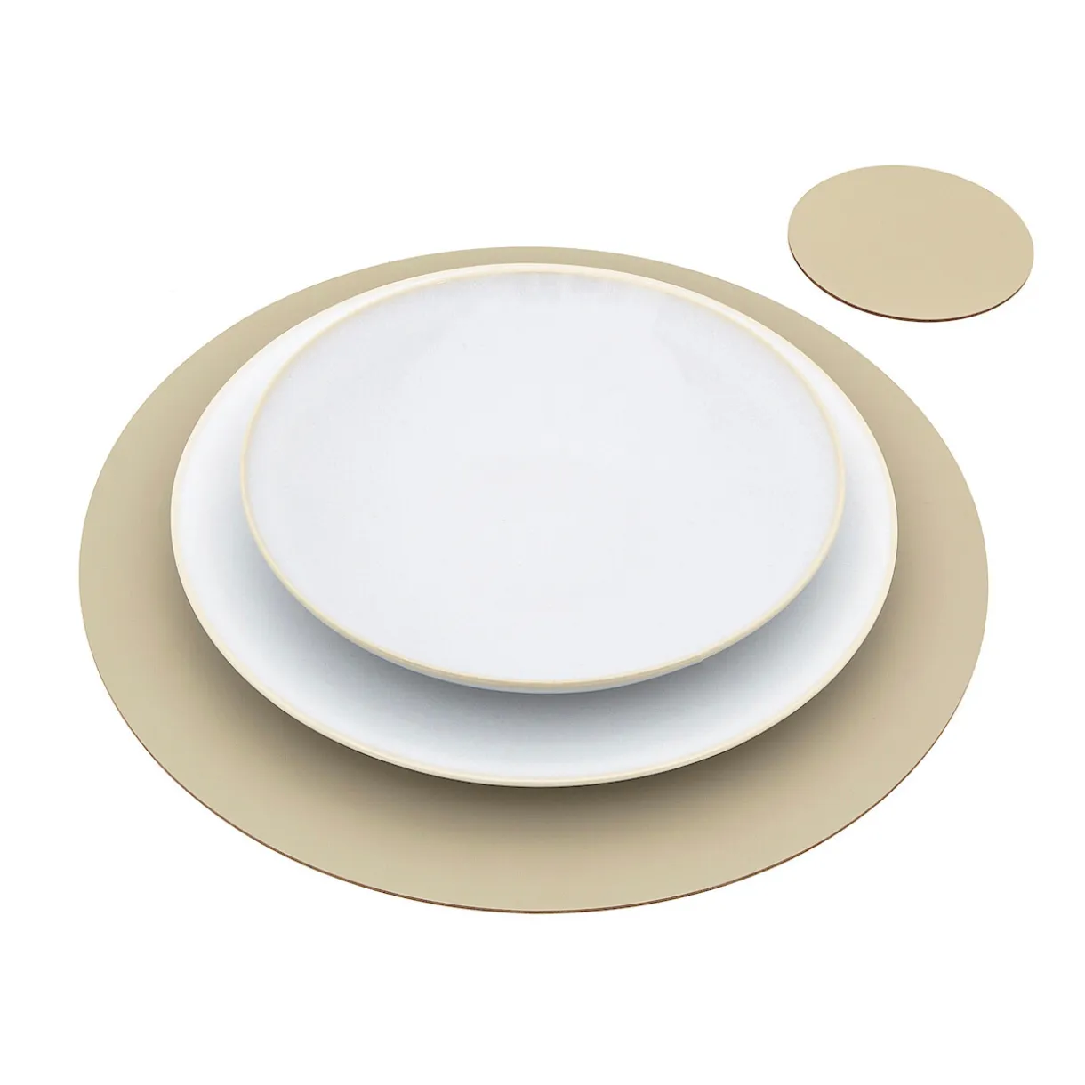 Set de table en cuir recyclé - Gris Cendré