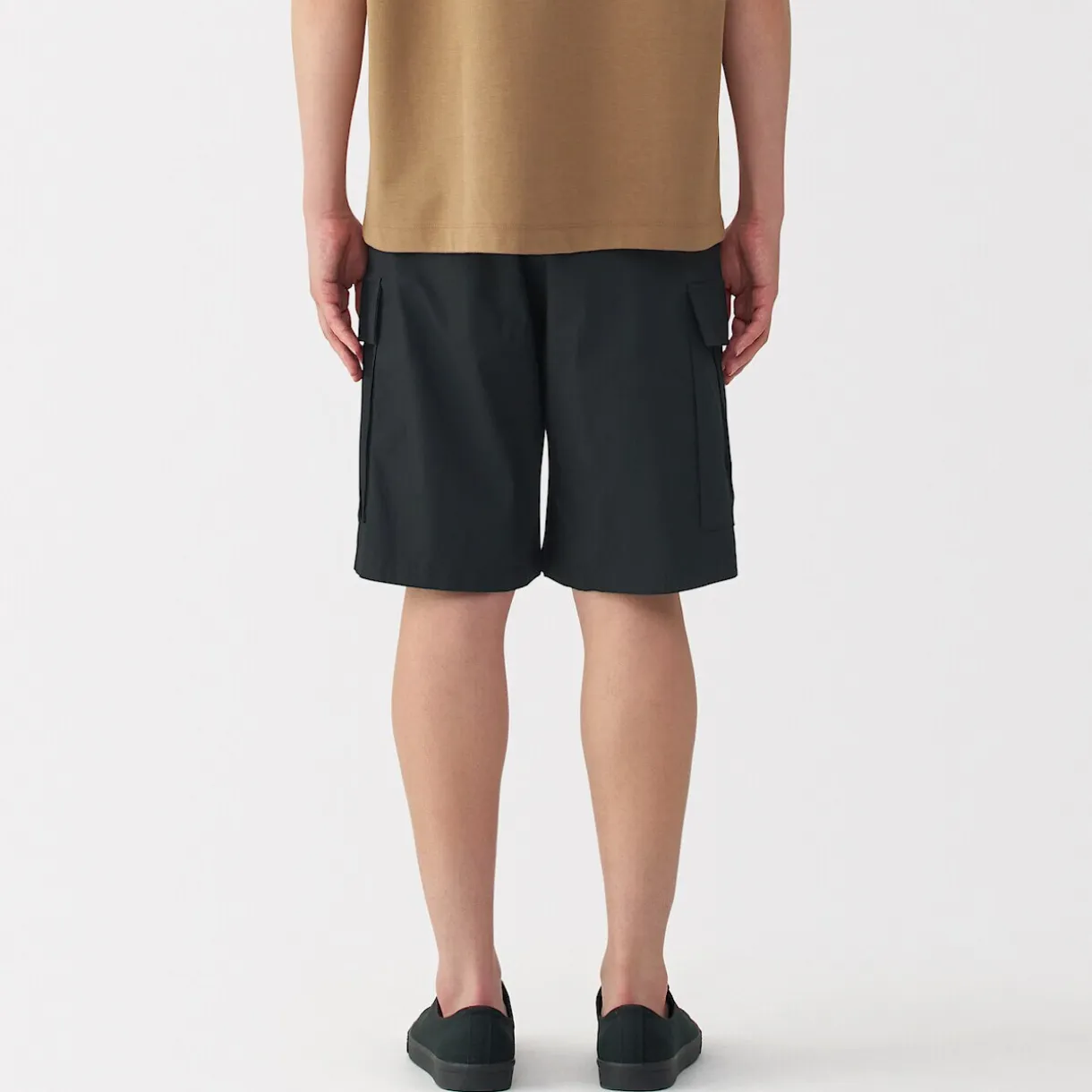 Short cargo en mélange de coton délavé pour homme
