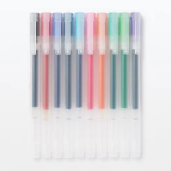 Stylo à bille à encre gel coloré - 0,5 mm - Lot de 10
