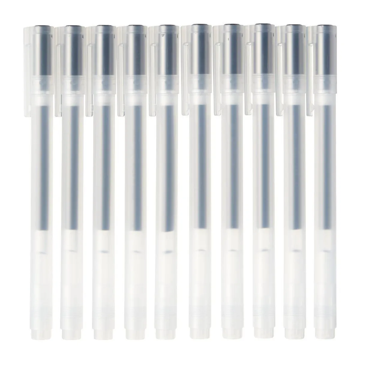Stylo à bille à encre gel noir - 0,38 mm - Lot de 10