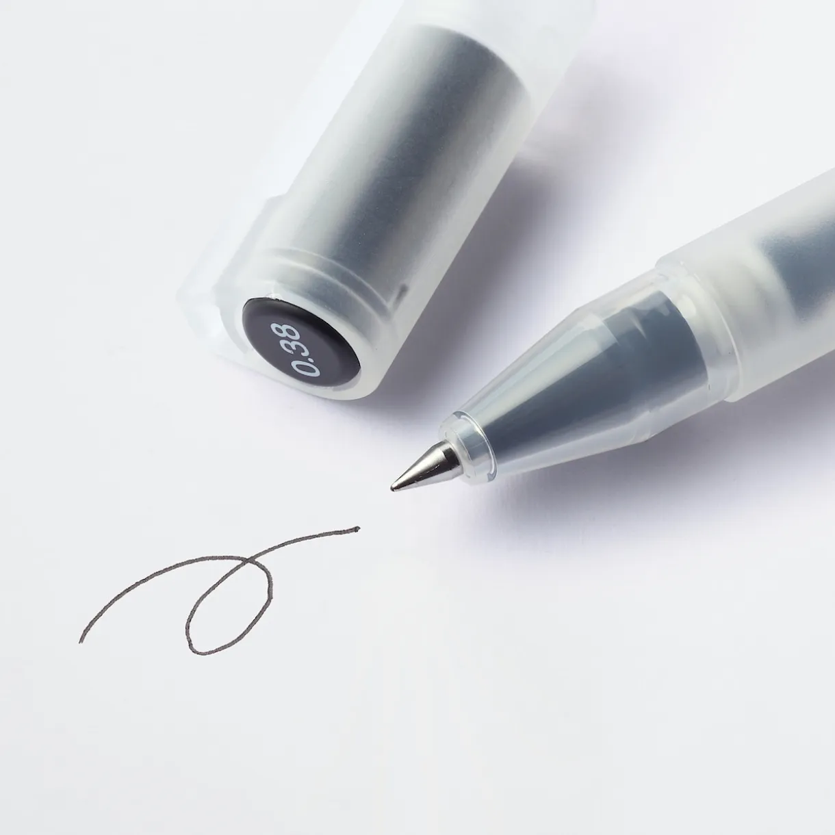 Stylo à bille à encre gel noir - 0,38 mm - Lot de 10