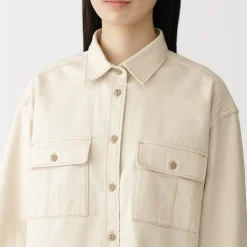 Sur-chemise légère en sergé de kapok mélangé pour femme