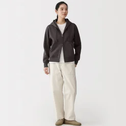 Sweat-shirt à capuche zippé en coton mélangé pour femme