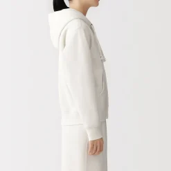 Sweat-shirt à capuche zippé en coton mélangé pour femme