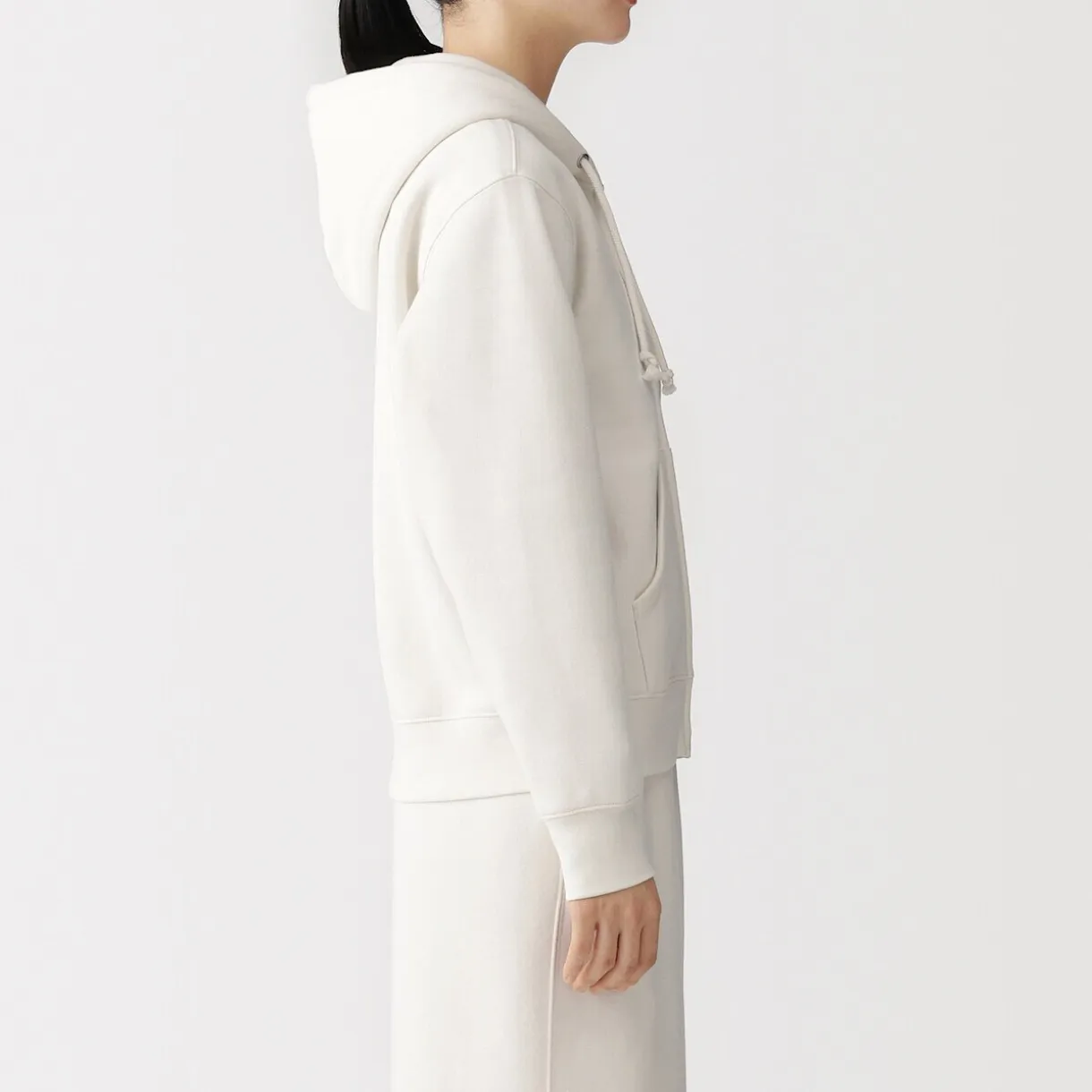 Sweat-shirt à capuche zippé en coton mélangé pour femme